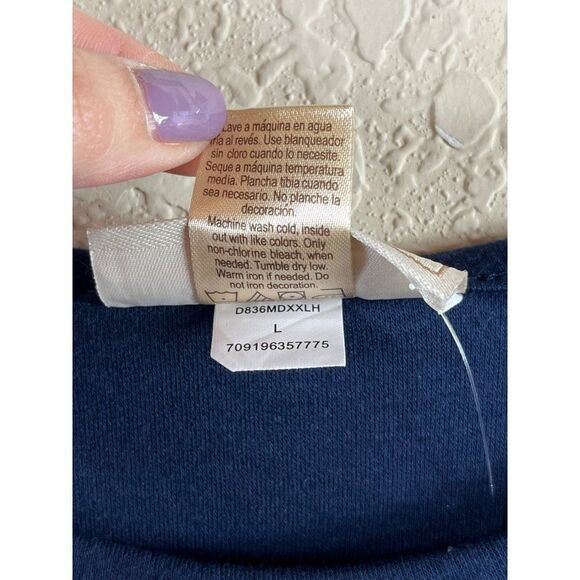 M&C Sportswear Sandy Claws is Coming Christmas Long Sleeve Tee Shirt Large Navy - Picture 5 of 6